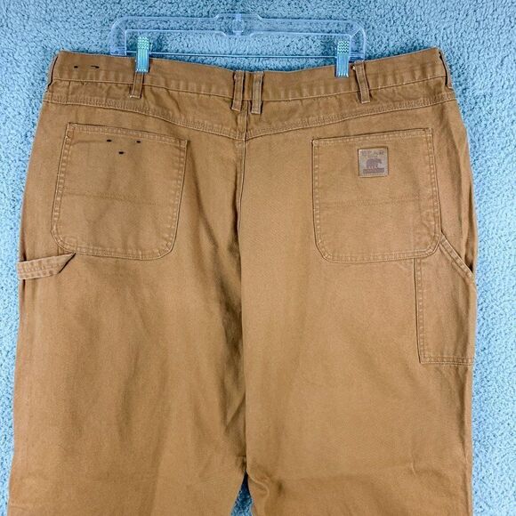 Bear River Carpenter Pants Mens 46 Brown Double Knee Workwear Outdoor Camp 44x30 - Picture 7 of 16